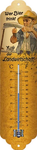 Thermometer „Wer Bier trinkt hilft der Landwirtschaft“