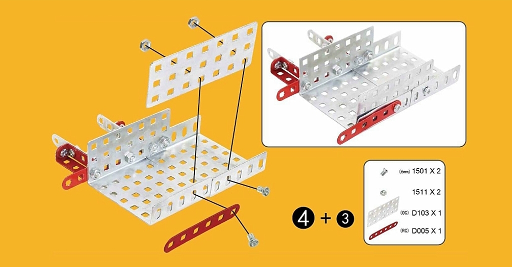 Metallbaukasten 2-Achs Pritschenanhänger