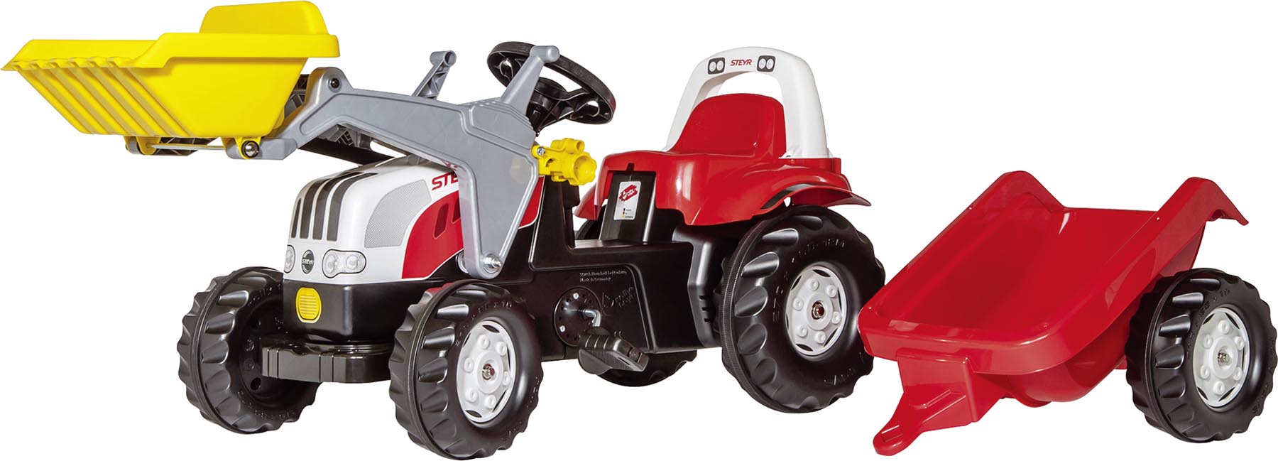 RollyKid Steyr CVT 6190 Trettraktor mit Frontlader und Anhänger