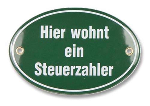 Hier wohnt ein.., Emailliertes Schild
