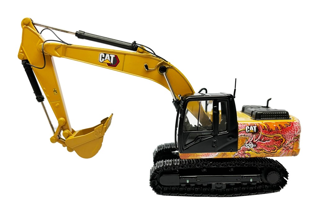CAT 320 GX Bagger mit Drachendekor Modell von DieCast Masters 1:50