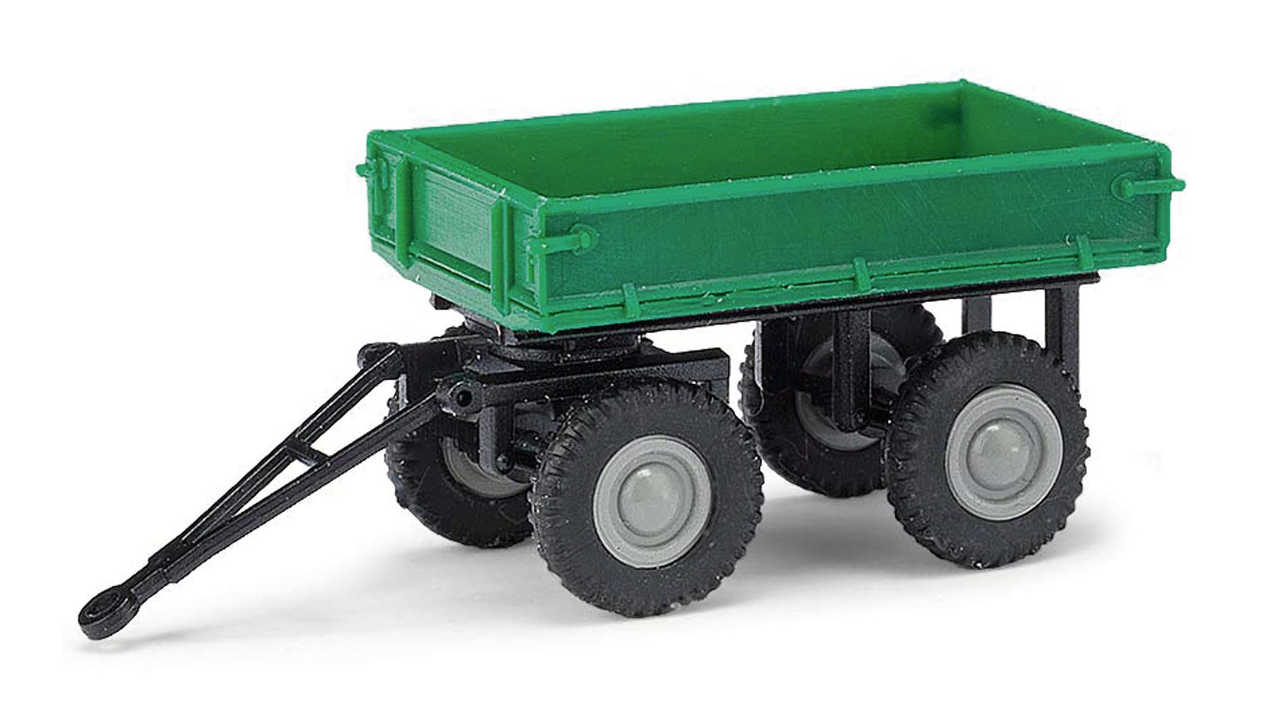 Anhänger für E-Karre, grün mit grauen Felgen, Bj. 1960 Modell von Mehlhose 1:87