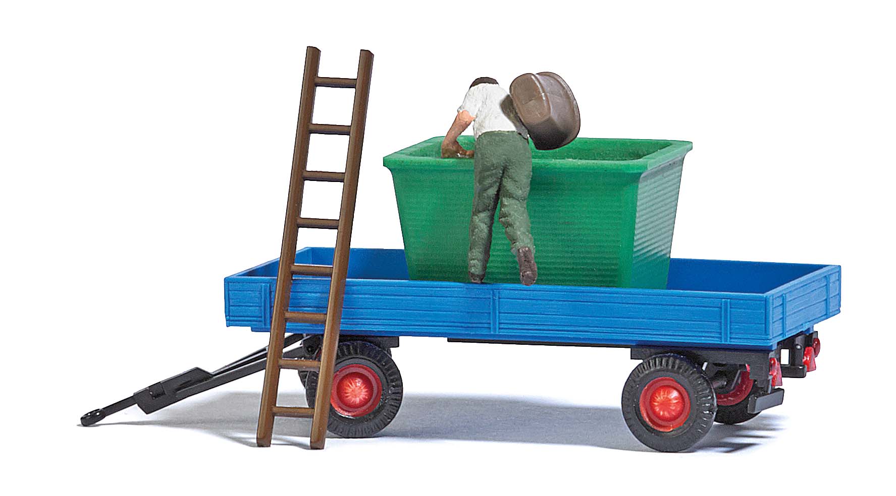 Traubenernte mit Gummiwagen Modell von Busch 1:87