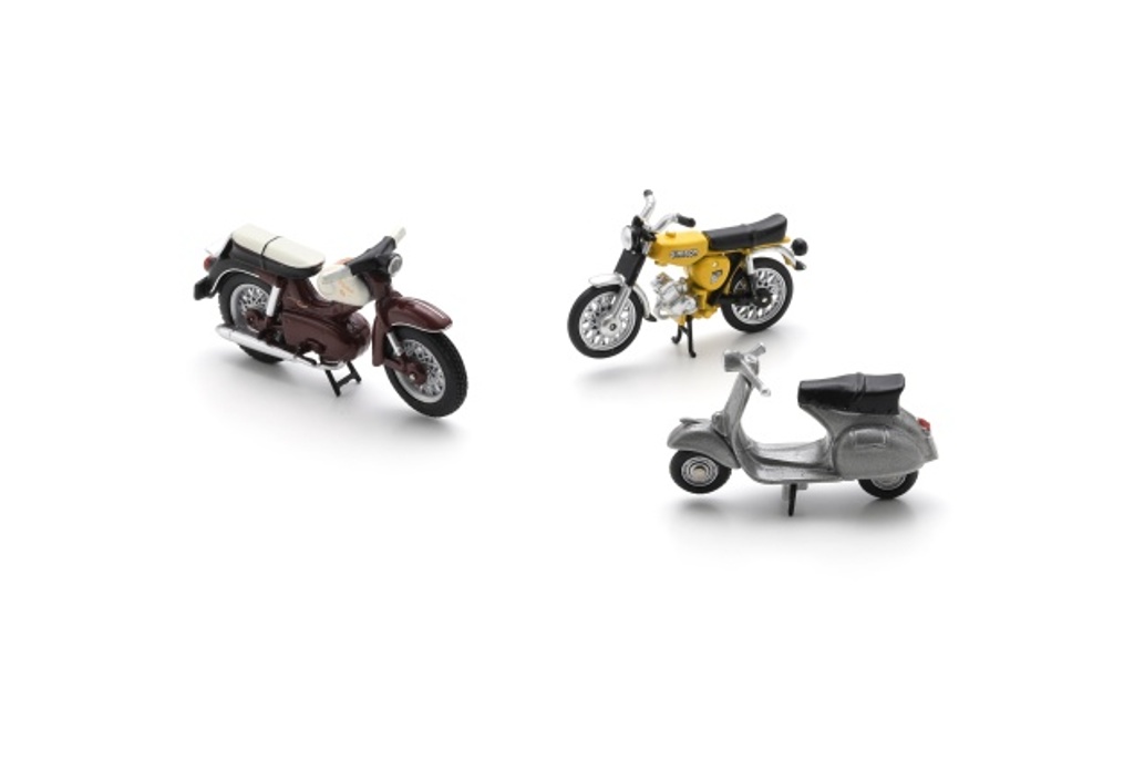 Motorräder-Set mit Kreidler Florett Super, Vespa GS, Simson S51-1