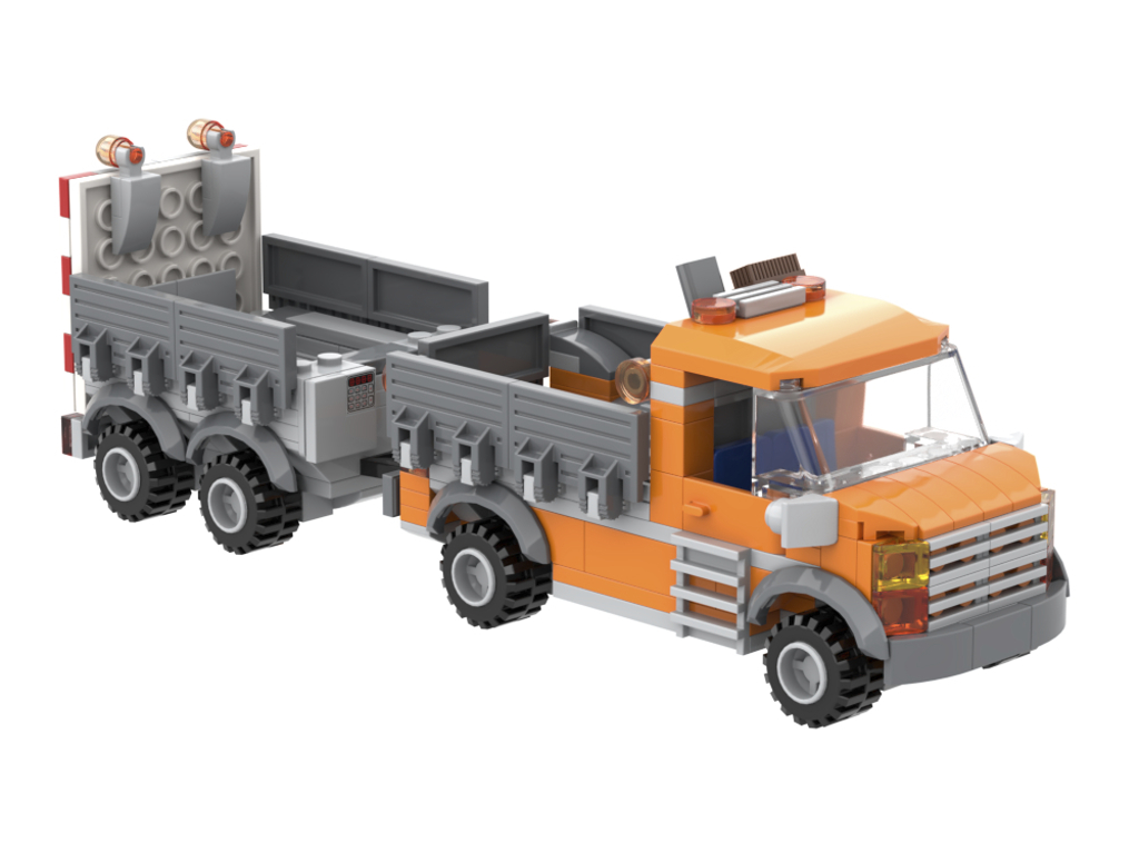 Baustellenfahrzeug mit Anhänger Bausatz-1