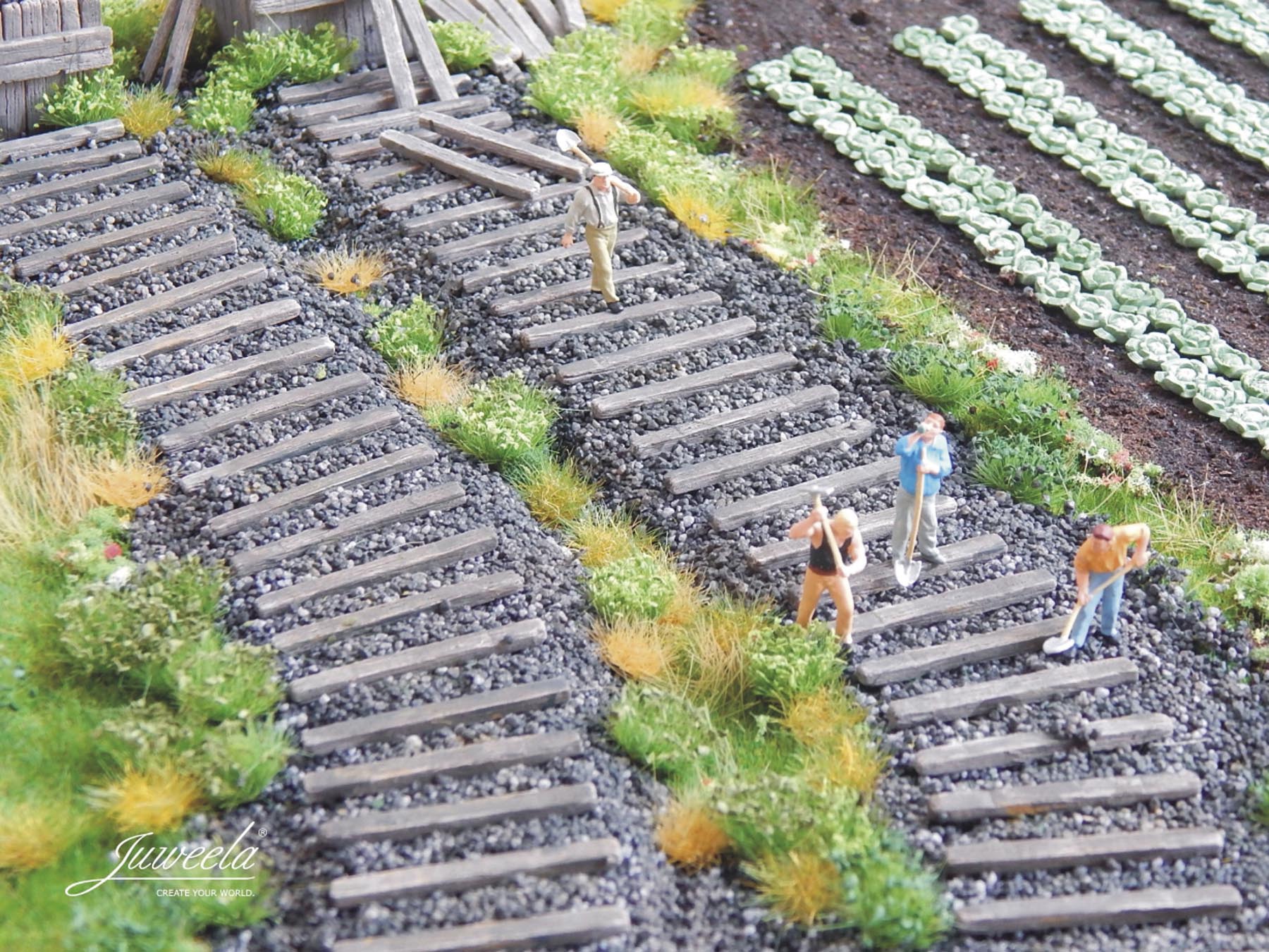 Bahnschwellen alt (10g = 40 Stck) Modell von Juweela 1:87