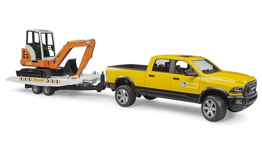 RAM 2500 Power Wagon Rental Service mit Anhänger und Minibagger