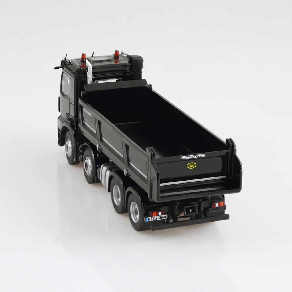 Mercedes Benz Arocs 8x4 Meiller Kipper schwarz Modell von NZG 1:50