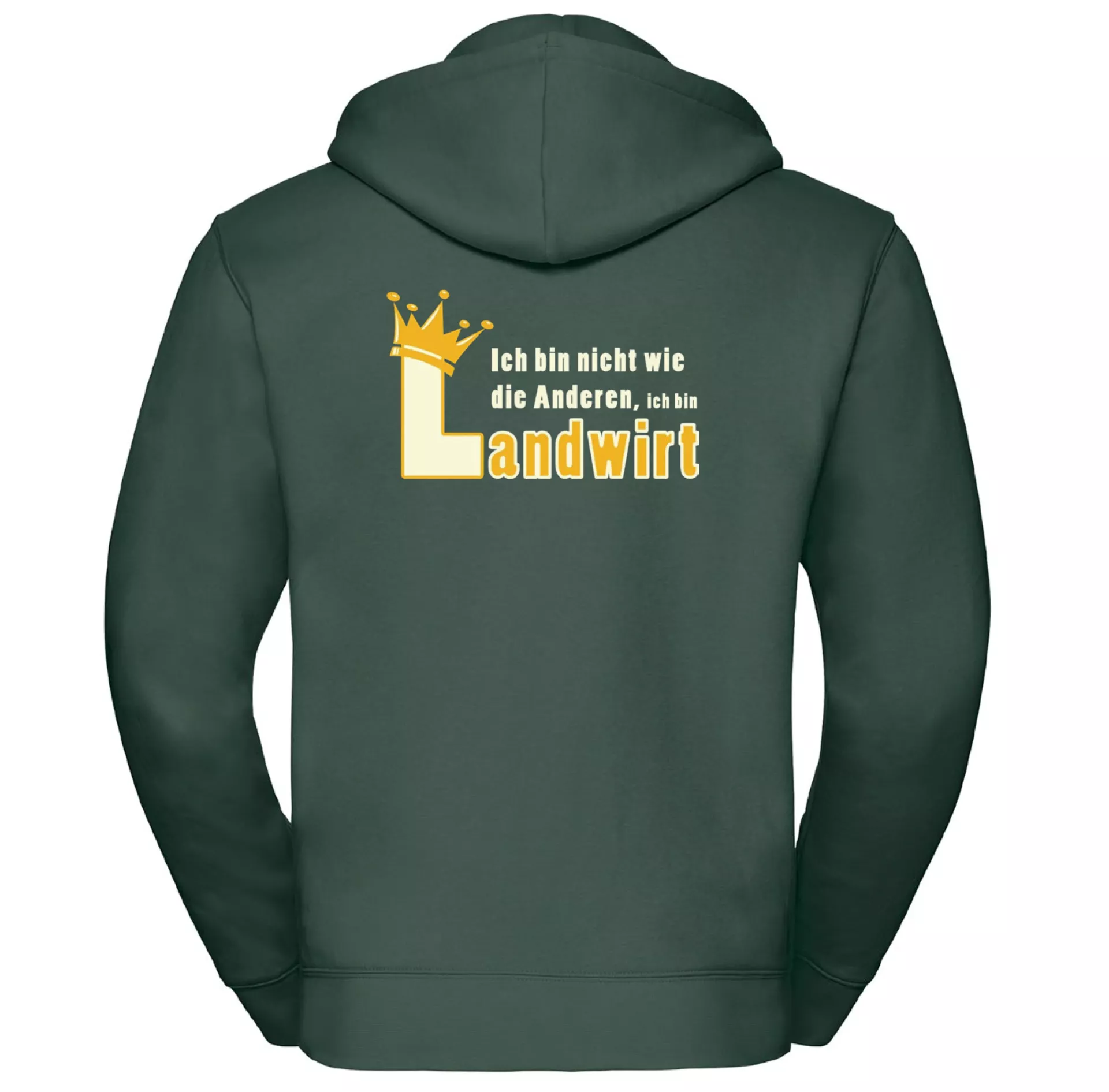 Kapuzenjacke „Ich bin nicht wie die Anderen, ich bin Landwirt“ (grün)