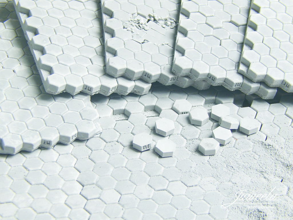 Pflasterplatten Hexa grau 6 Stck. Modell von Juweela 1:32