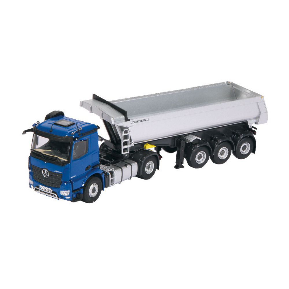 MB Arocs Meiller Kippsattelzug blau Modell von NZG 1:50