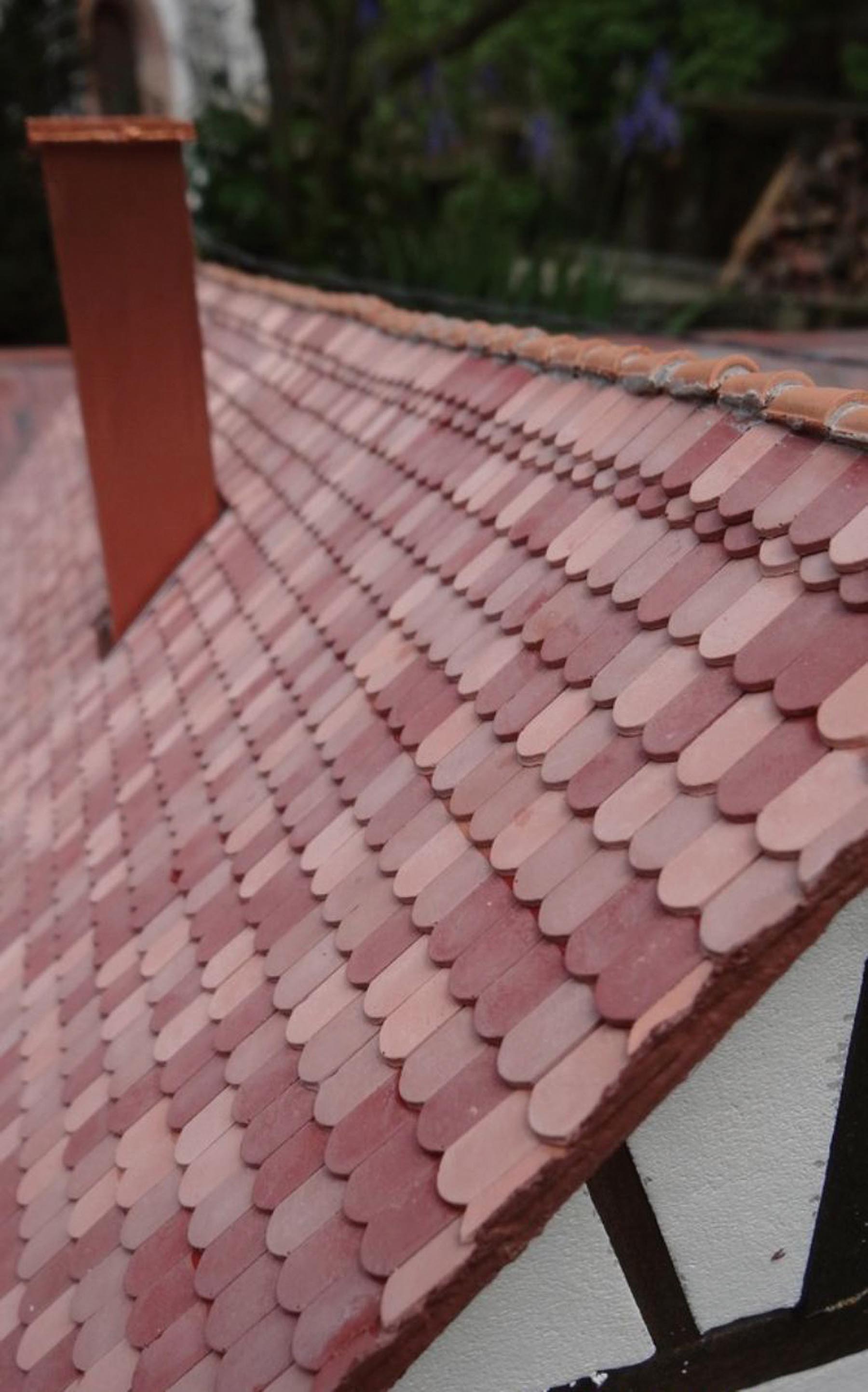 Dachziegel Biberschwanz altrot 500 Stück Modell von Juweela 1:32