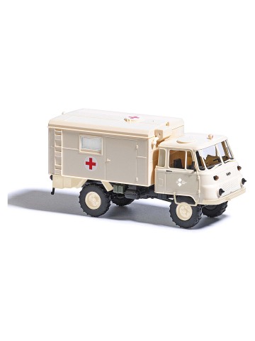 Robur LO 2002 Koffer Sankra Bj. 1973 weiß Modell von Busch 1:87