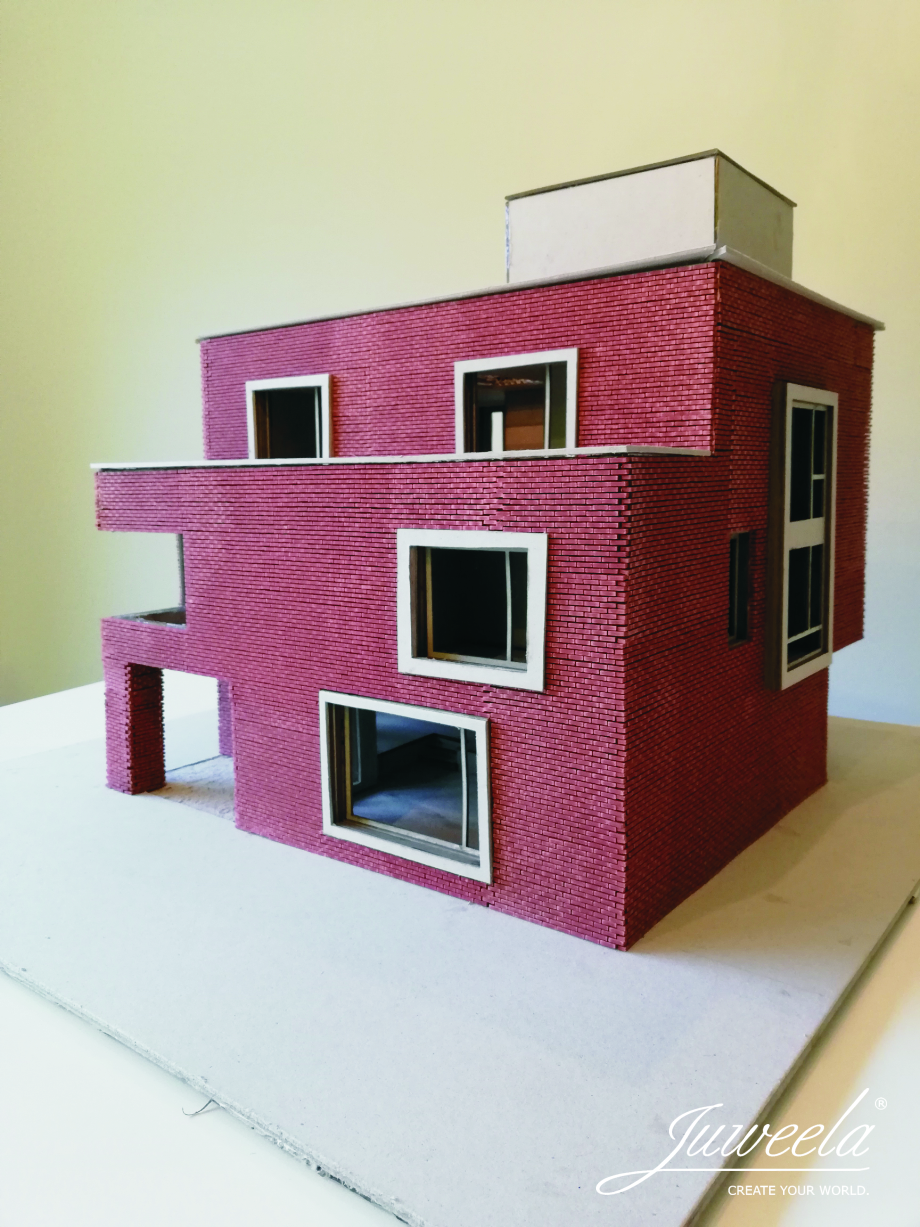 Ziegelmauer Flexyway rot dunkel Modell von Juweela 1:32