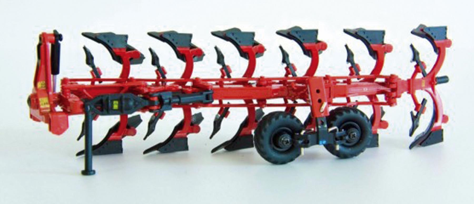 Grégoire-Besson RWy8 Volldrehpflug 6-Schar rot Modell von Replicagri 1:32