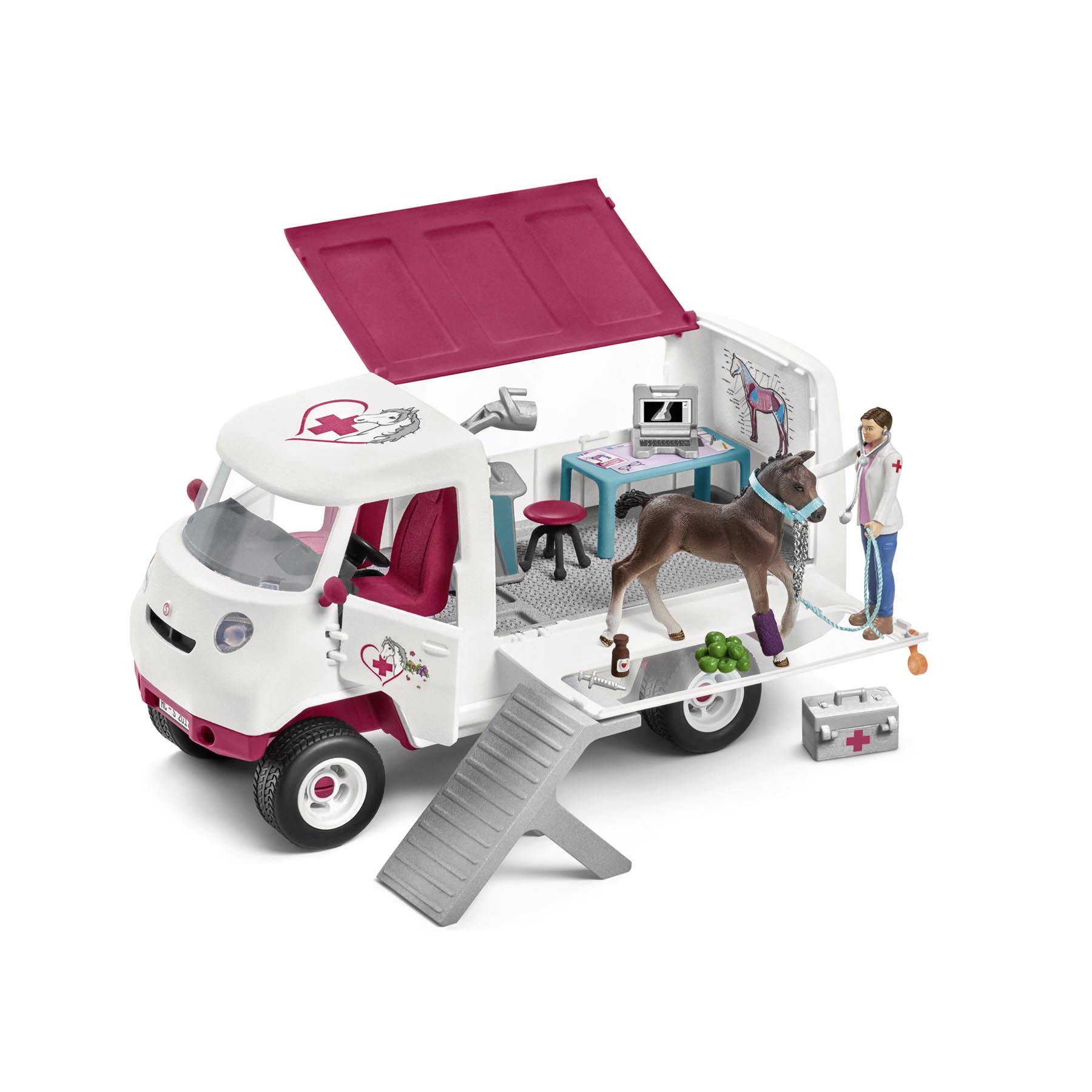Mobile Tierärztin mit Hannoveraner Fohlen Modell von Schleich