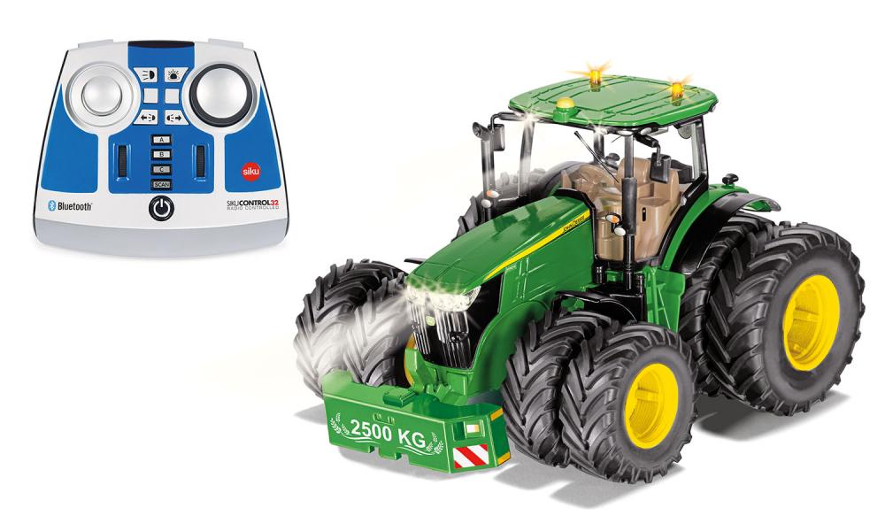 SIKU Control Set John Deere 7290R mit Doppelbereifung und Bluetooth Fernsteuermodul  Modell von Siku 1:32