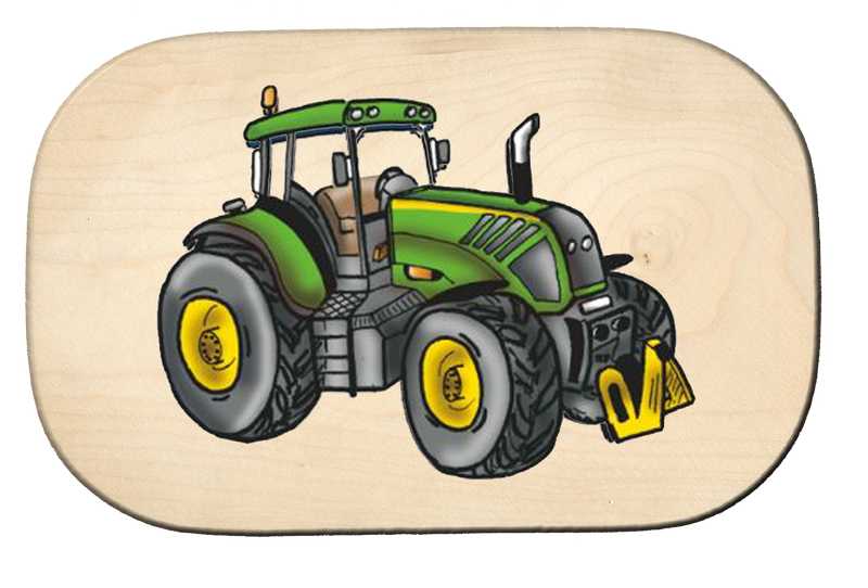 Frühstücksbrett Traktor modern grüngelb-1