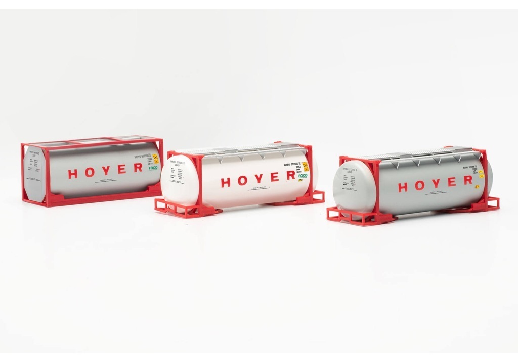Set mit drei Tankcontainern "HOYER" Modell von herpa 1:87