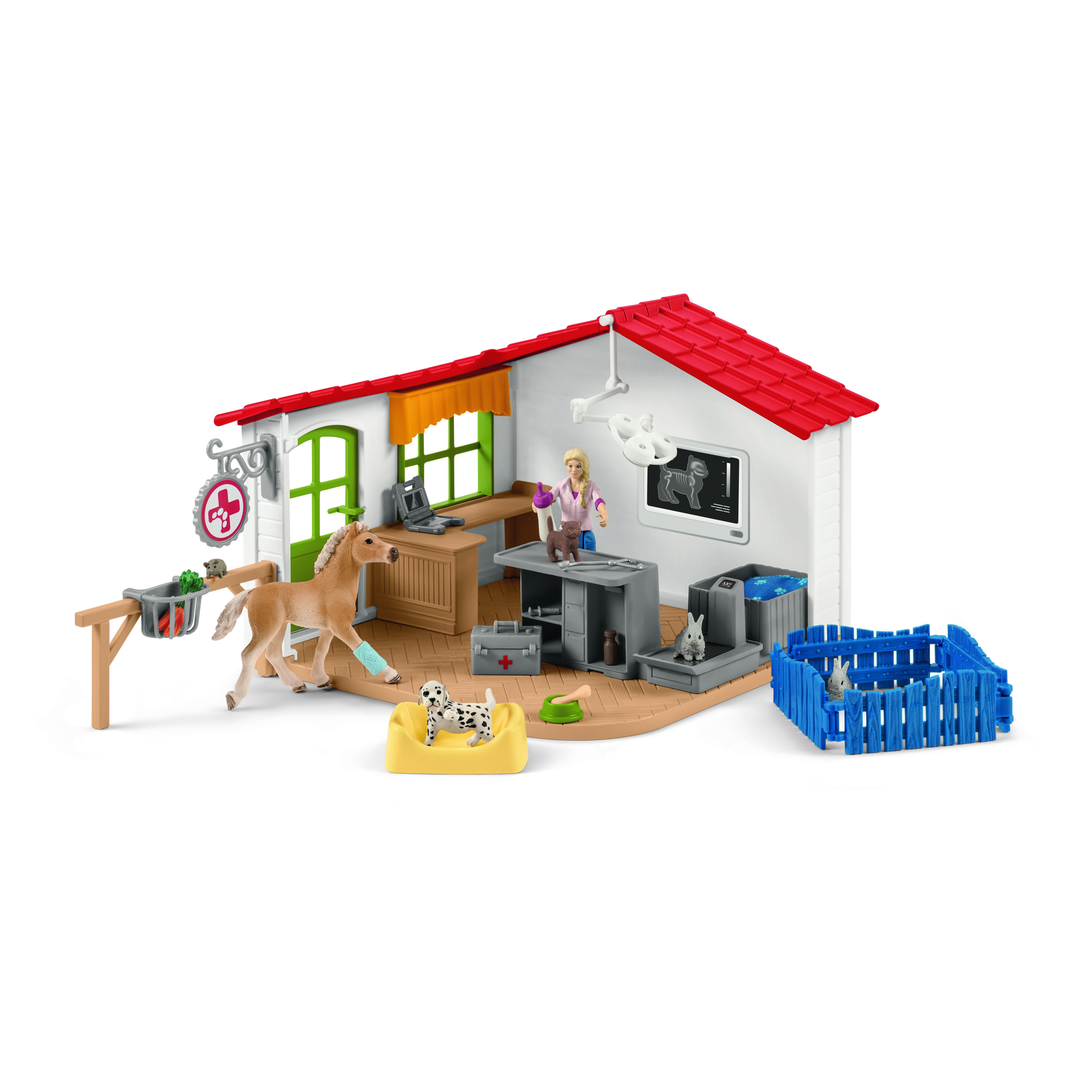 Tierarzt-Praxis mit Haustieren Modell von Schleich siehe Artikel Beschreibung