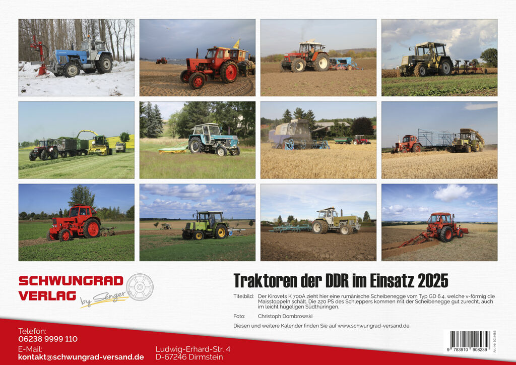 Traktoren in der DDR Monatskalender 2025