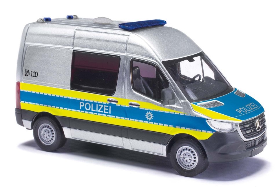 Mercedes-Benz Sprinter kurz mit HD Polizei München Modell von Busch 1:87