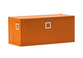 2x 2Oft Baucontainer, kommunalorange Modell von herpa 1:87