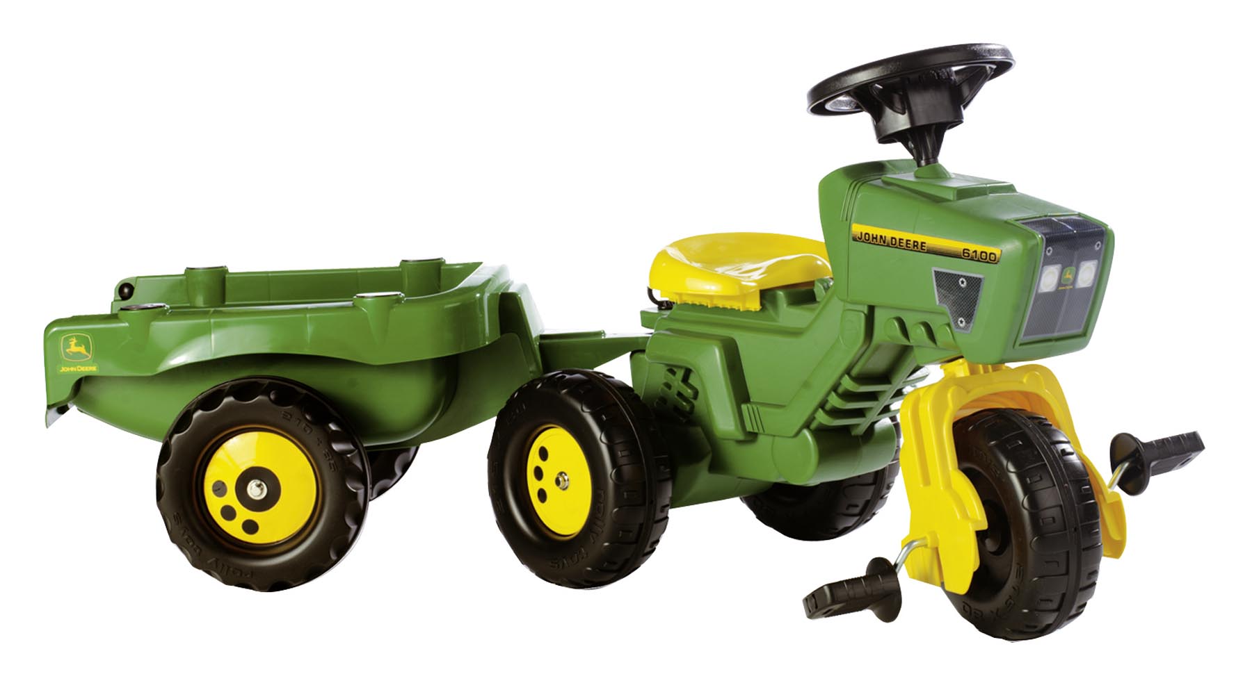 John Deere Dreirad mit Anhänger