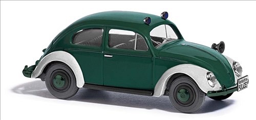 VW Käfer Ovalfenster Polizei Bj. 1955 grün Modell von Busch 1:87