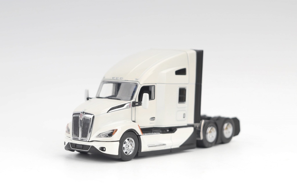Kenworth T680 Next Gen 76 Tandem-Zugmaschine mit Hochdach und Schlafkabine weiß Modell von DieCast Masters 1:50