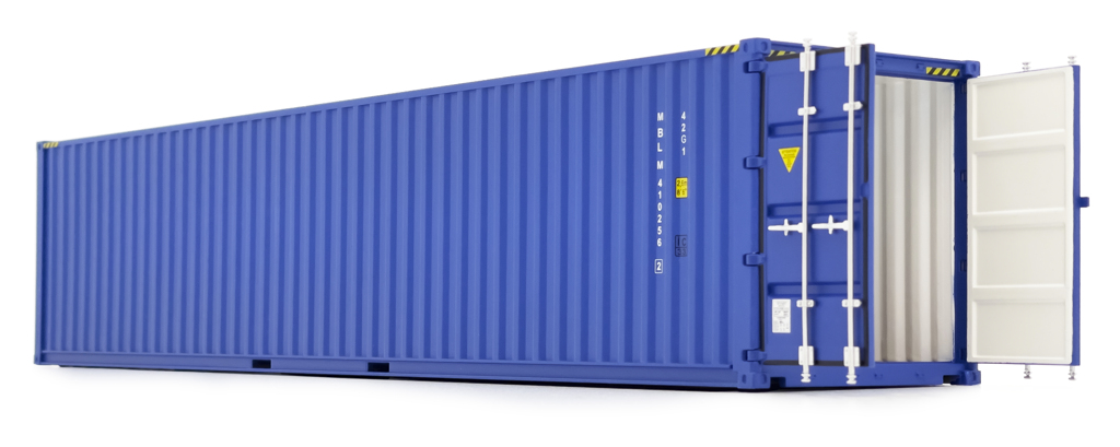 Seefrachtcontainer 40ft blau Modell von MarGe Models 1:32