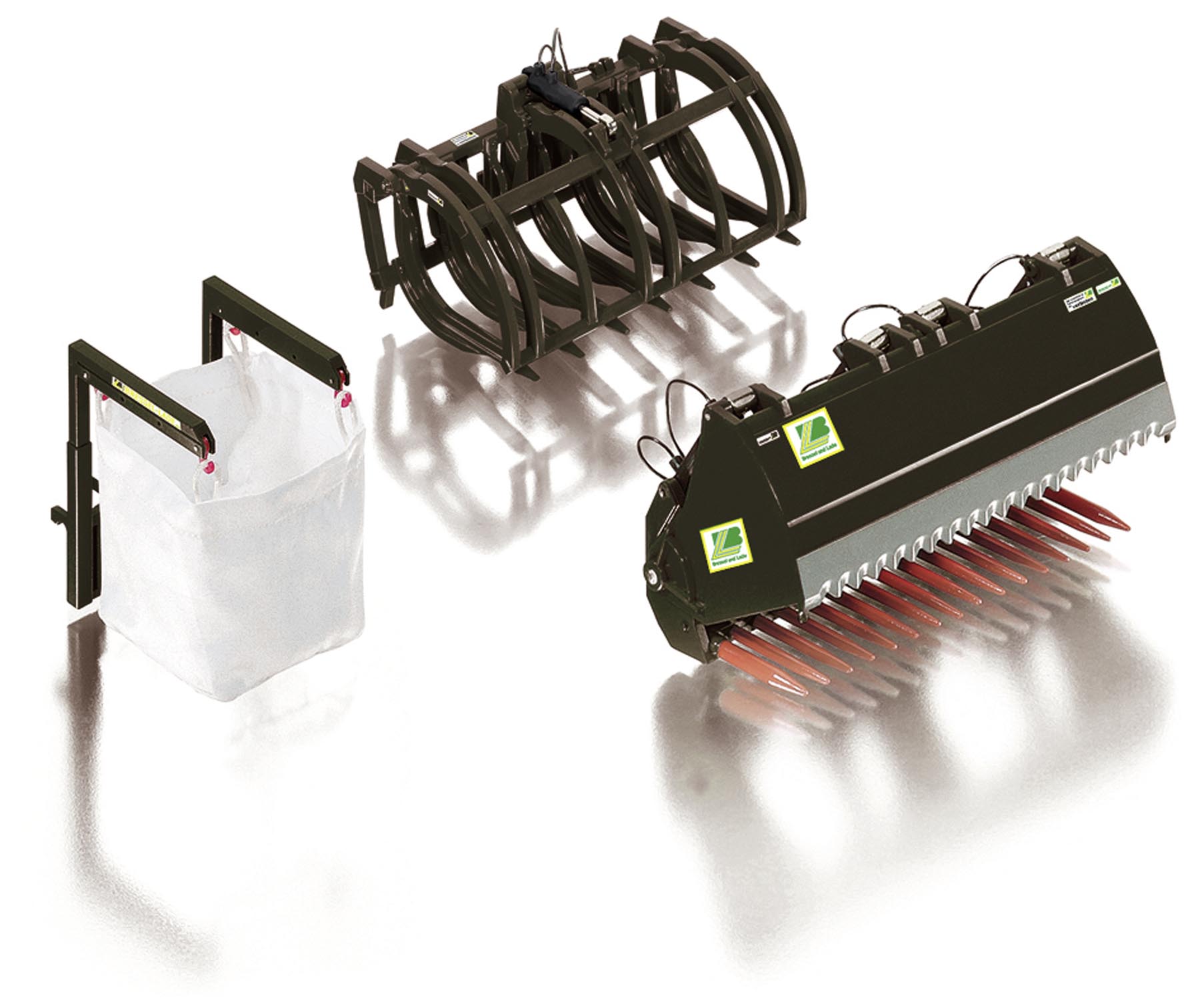 Frontlader-Werkzeuge Bressel & Lade - Set B -    (schwarz) Modell von WIKING 1:32