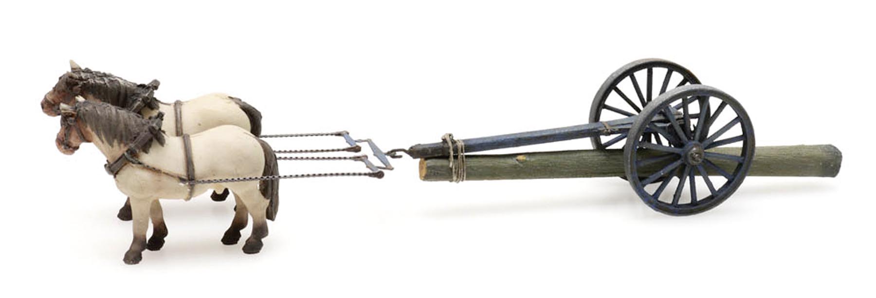 Rückewagen mit Pferden Modell von Artitec 1:87