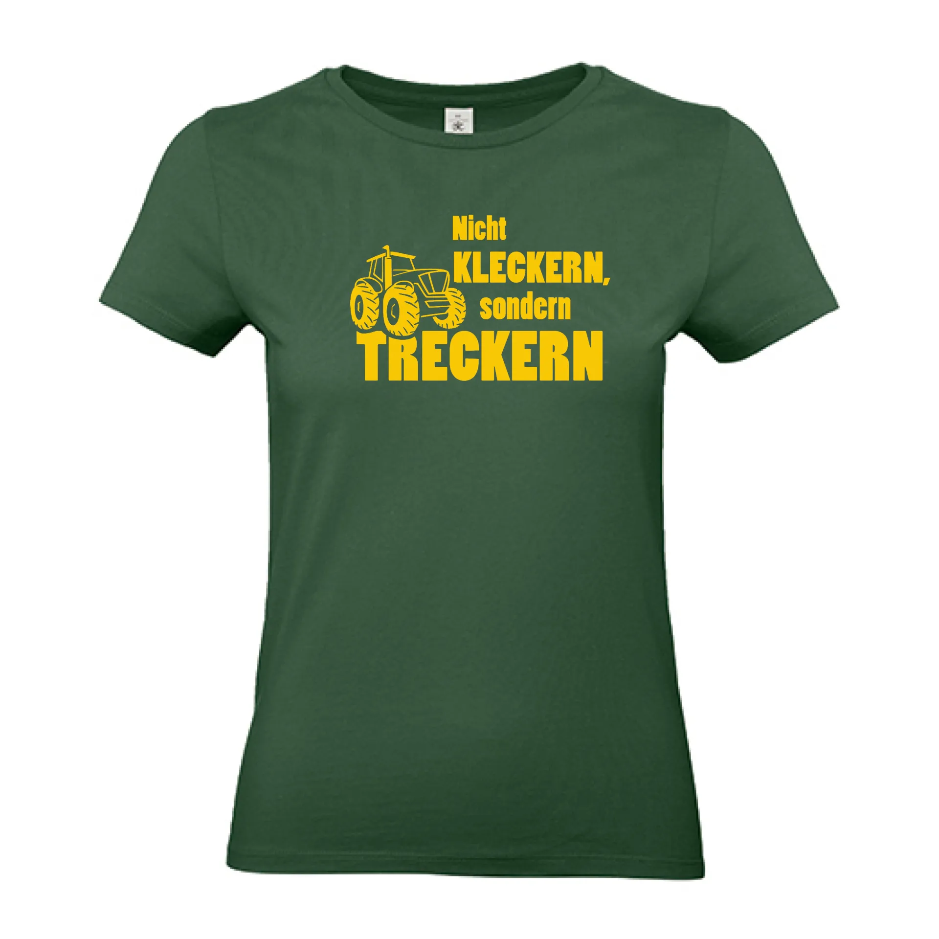 T-Shirt Lady „Nicht KLECKERN, sondern TRECKERN“ (grün)