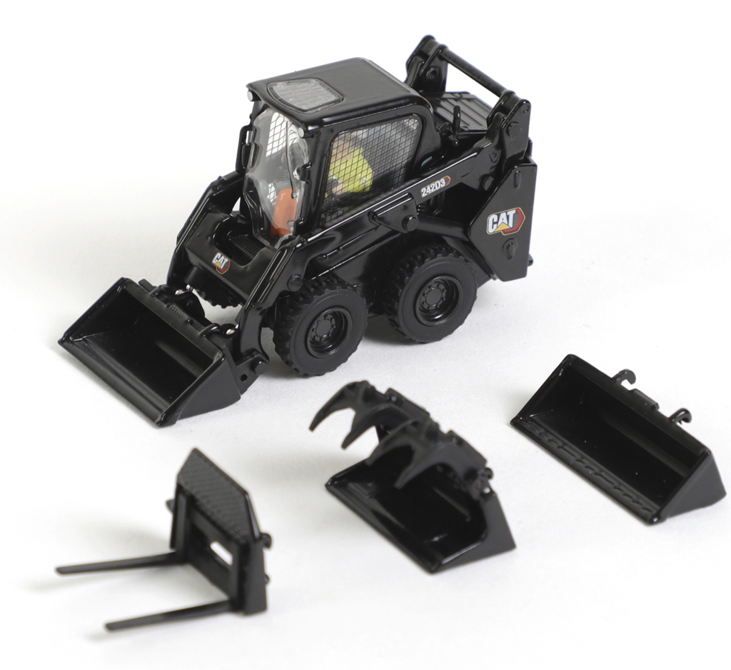 CAT 242D3 Kompaktlader mit Anbaugeräten schwarz-1