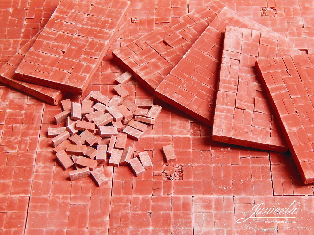 Pflasterplatten Ziegel ziegelrot 16 Stck. Modell von Juweela 1:32