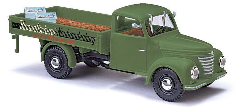 Framo V901/2 Pritsche Binnenfischerei Bj. 1957 grün Modell von Busch 1:87