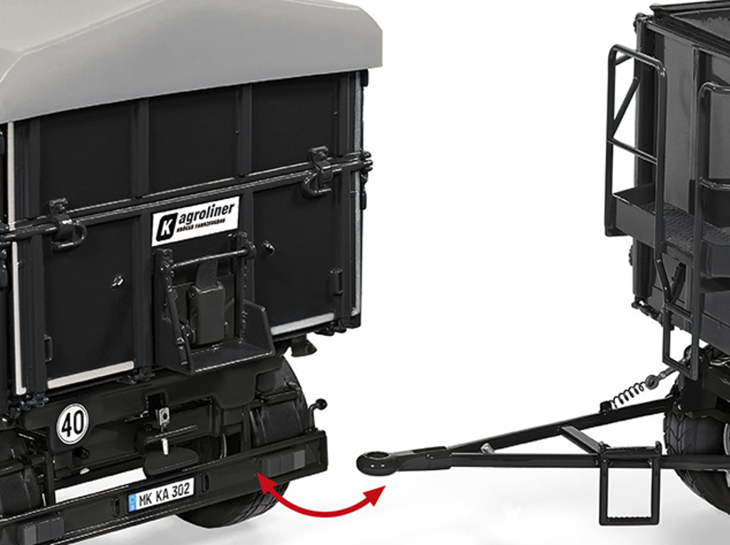 Kröger HKD 302 Zweiachs-Dreiseitenkippanhänger schwarz Modell von WIKING 1:32