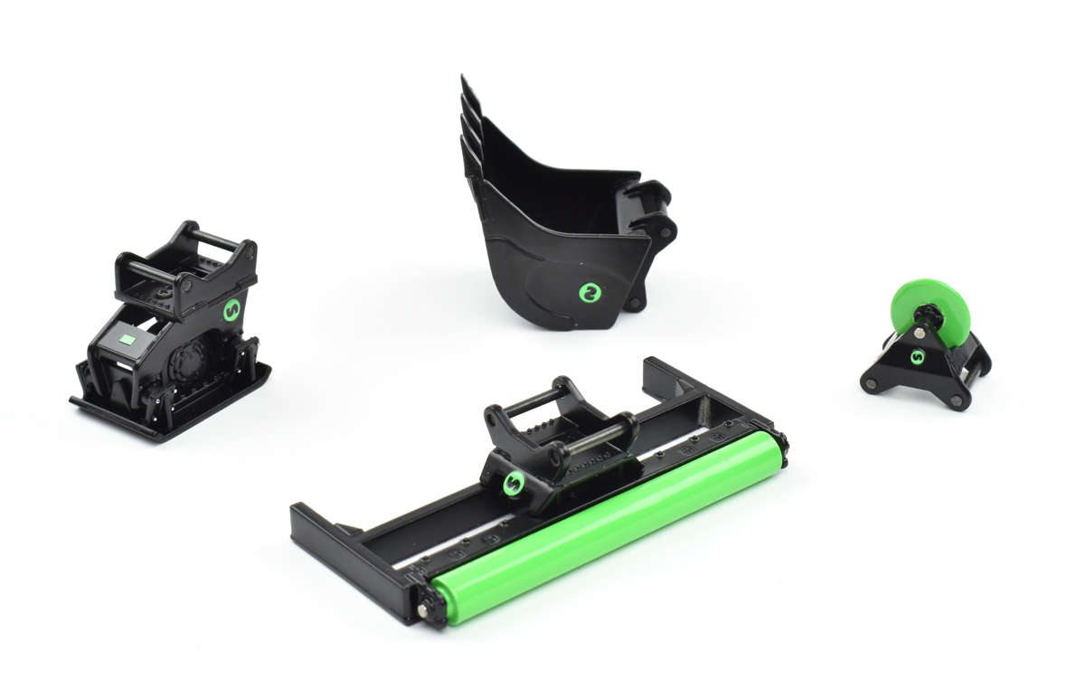 Steelwrist Bagger Anbaugeräte-Set Modell von AT Collections 1:32