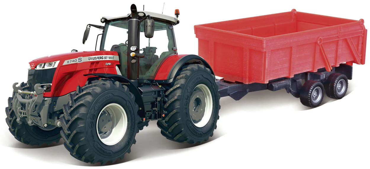 Massey Ferguson 8740 S mit Kipper Modell von bburago 