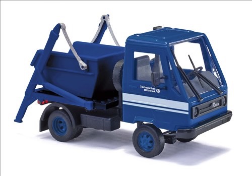 Multicar M26 mit Absetzkipper, THW Bj. 1991 blau Modell von Busch 1:87