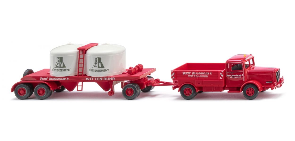 Chemikalienhängerzug Büssing 8000 Rosenkranz Modell von WIKING 1:87