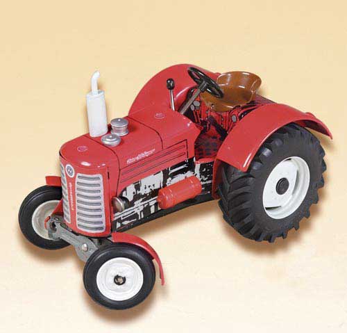 Zetor 50 Traktor (rot mit weißem Auspuff) Modell von Kovap 1:25