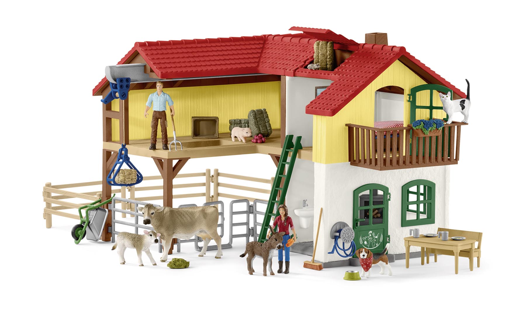 Bauernhaus mit Stall und Tieren Modell von Schleich