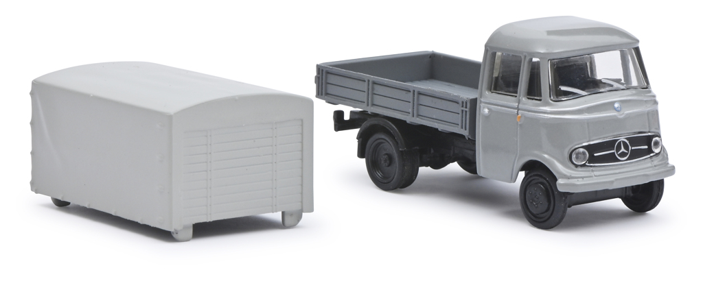 Mercedes-Benz L319 Pritsche/Plane grau Modell von Schuco 1:87