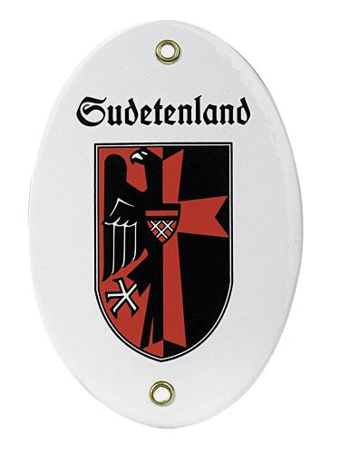Länderwappen Sudetenland Emailliertes Schild 15 x 10 cm