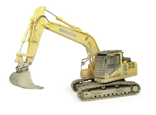 Komatsu PC210 LC-11 verschmutzte Version Modell von Universal Hobbies 1:50
