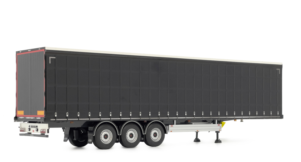 Pacton Schiebeplanenauflieger schwarz Modell von MarGe Models 1:32