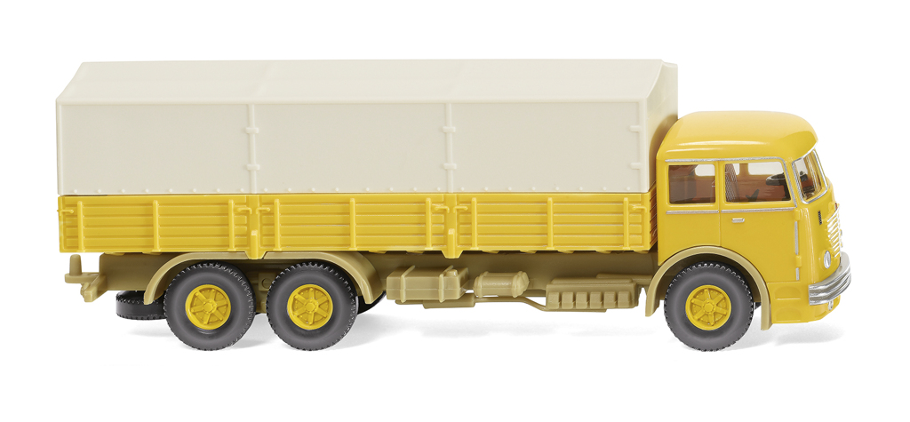 Büssing 12.000 Pritschen-Lkw senfgelb-1