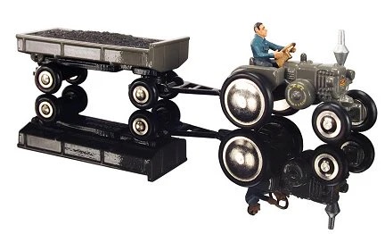 Piccolo: Lanz Bulldog mit Anhänger , Fahrerfigur und Kohlenladung Modell von Schuco 1:90